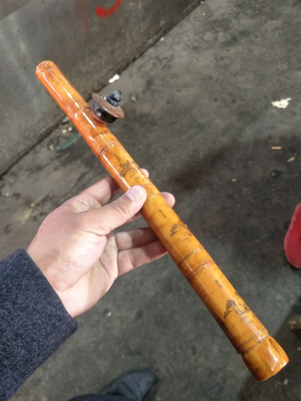 

Collection QingDynasty bone carved pipe,Hand carving crafts,#03,best adornment,free shipping