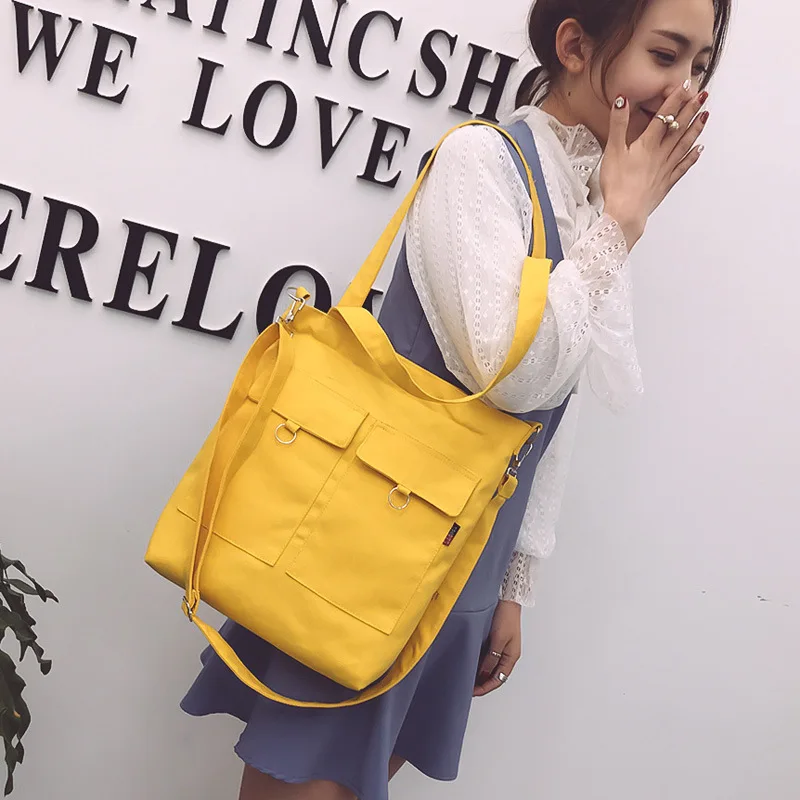 2018 fold casual minimalist literary female handbags shoulder bag Messenger bags student canvas Black white yellow blue 2018 fold casual minimalist literary female handbags shoulder bag Messenger bags student canvas Black white yellow blue