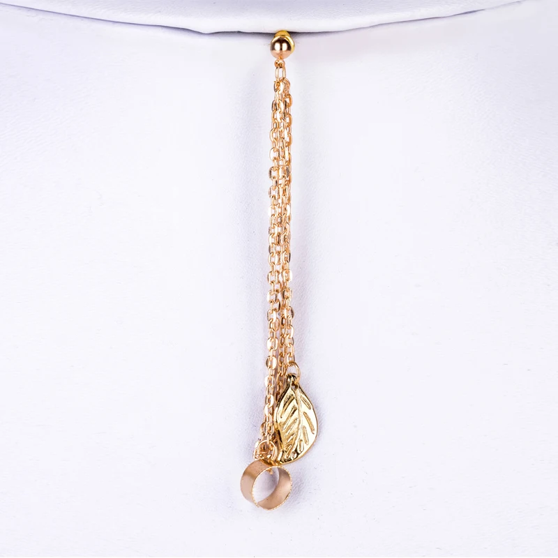 1pc Silver/Golden Chain Women Punk Rock Leaf Cuff Dangle Stud Tassel Earrings