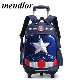 

High Quality Triple Wheels Children's School Bag Detachable Backpack Fashion Trolley Kids Backpacks Children trolley School Bag