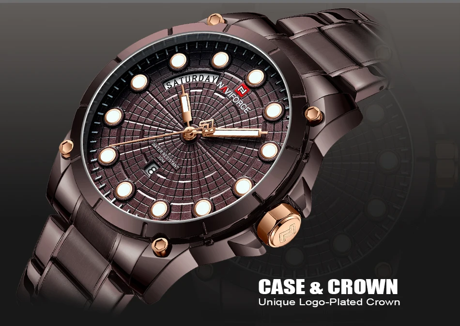 NAVIFORCE Топ Элитный бренд часы для мужчин Мода Полный нержавеющая сталь водонепроницаемые кварцевые часы s наручные часы Relogio Masculino