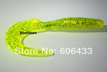 

100PCS fluorescent Soft Lure Fishing Bait Capuchin maggots Grub worm Silicone 8cm Free shipping