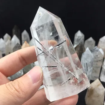 

150g Natural Clear Golden Quartz Rutilated Single Point Crystal Wand Polished Reiki Healing Wholesale Christmas Decor