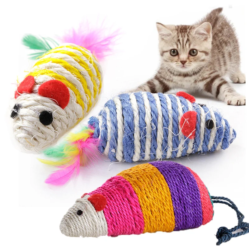 2 Type Pet Cat Toy Kitten Mouse Scratch Board Scratching Pad Sisal