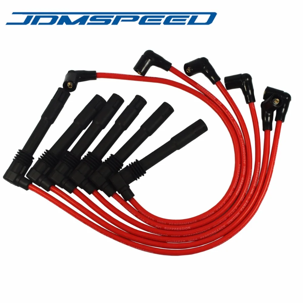 Красный JDMSPEED Свеча зажигания провода 671-6165 подходит для Volkswagen Passat Audi A4 A6 2.8L