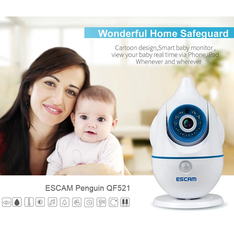 

720P WIFI baby Monitor 1.0 Megapixel CMOS sensor IP Camera support music card and record card
