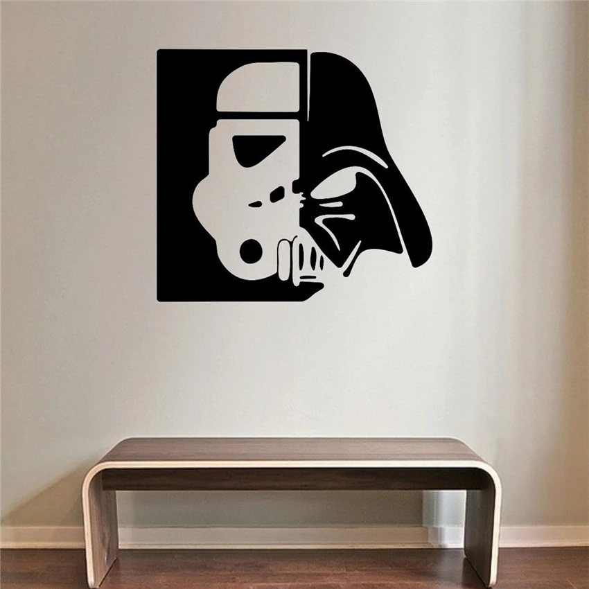 

Star Wars Head Helmet Inspired Design Wall Vinyl Decal Sticker Mural Quote Boy Room Living Poster D862