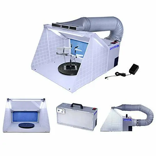 

Portable Hobby Airbrush Paint Spray Booth Kit Exhaust Filter Extractor Set Model Crafts Figurines Top Quality