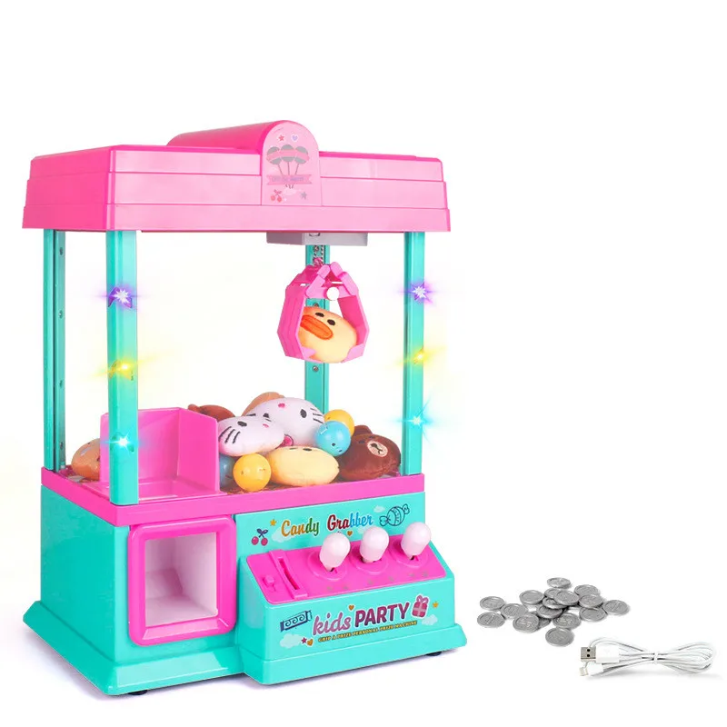 

Mini Candy Grabber Machine Children Catching Doll Machine Electric Toy Music Coin Operated Game Machine Kids Birthday Party Gift
