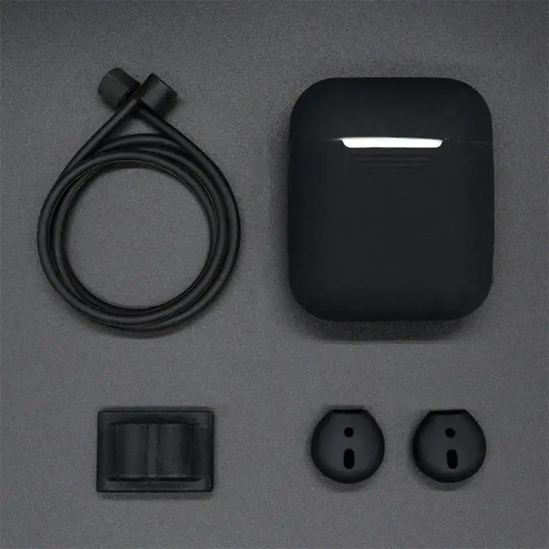 Новинка 5 в 1 Силиконовый чехол для Airpods Наушники Аксессуары силиконовый + шейный