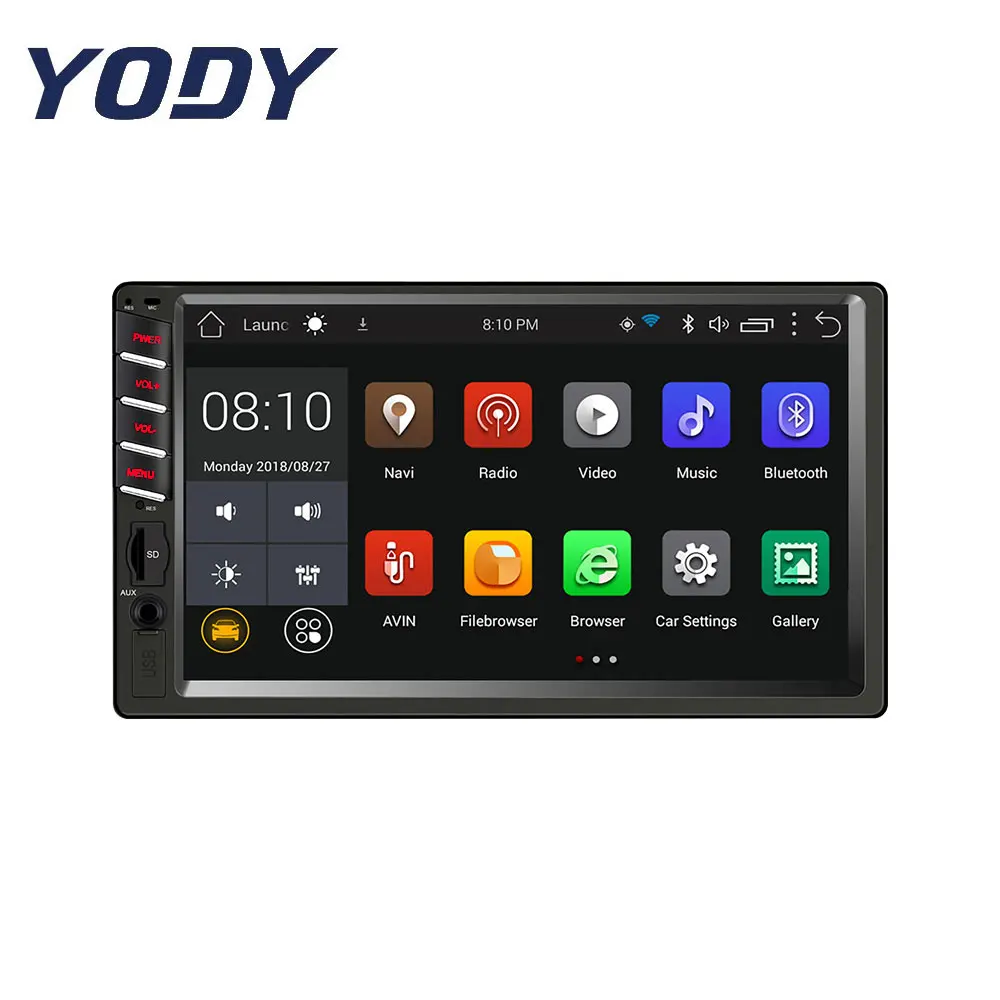 YODY 2Din Android автомобильный радиоприемник 7 дюймов сенсорный экран стерео зеркало с