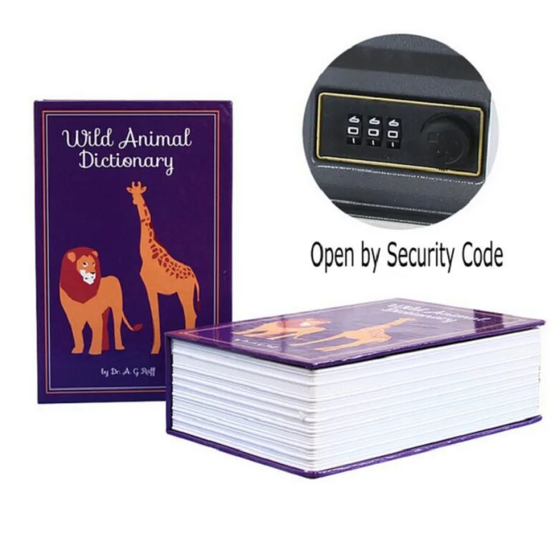 Passwod Safe Box Book Money Hidden Secret Security Safe Lock Cash Money Storage Jewellery key Locker For Kid Gift