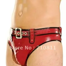 Необычный сексуальный латекс костюм натуральный латекс резиновые трусы, включая пояс