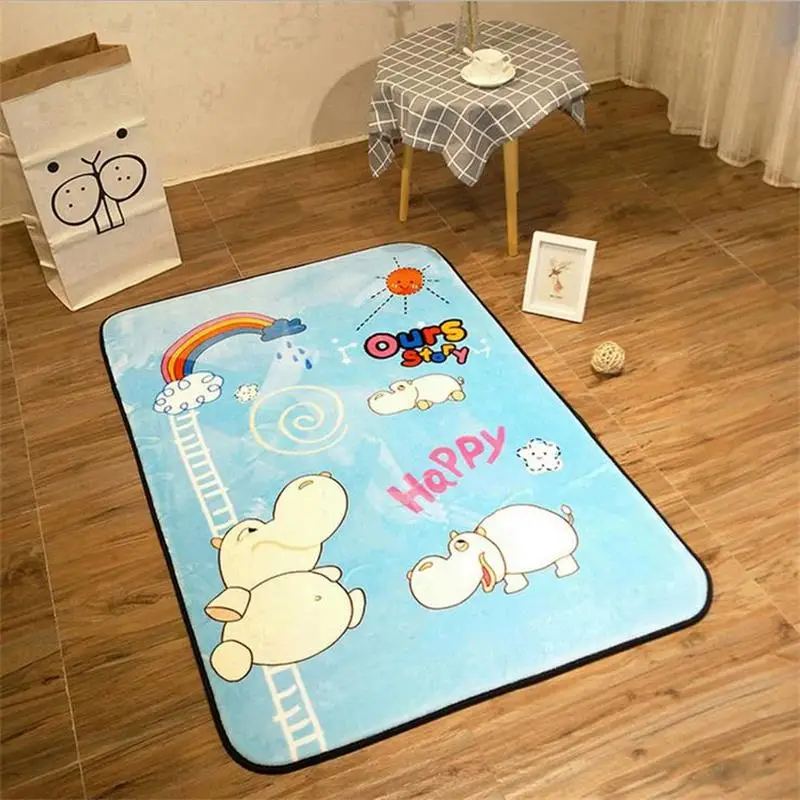 95X140CM Children Room Carpet Soft Velvet Kids Crawling Play Mat Home