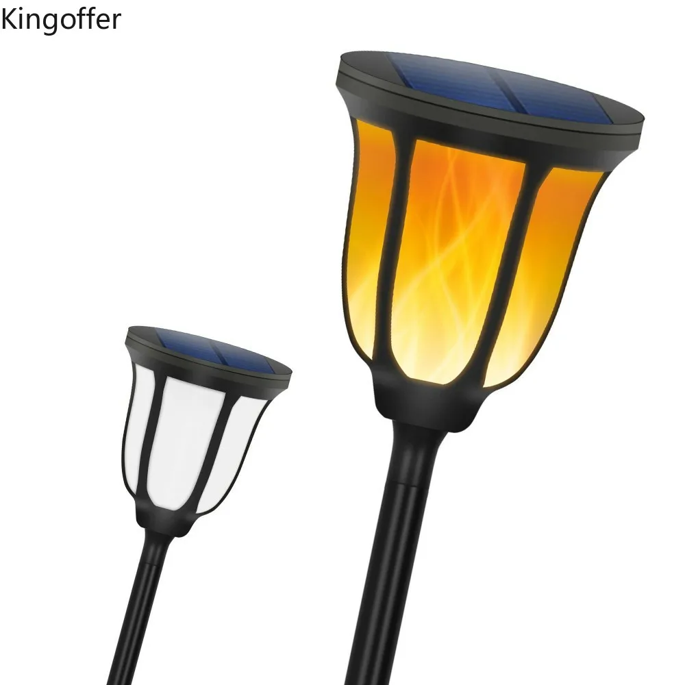 1/2/4pcs Waterproof IP65 96 LED Solar Dancing Flame Lamp Night Light Ground Stake/Base/Wall for Garden Courtyard Stairs New | Лампы и