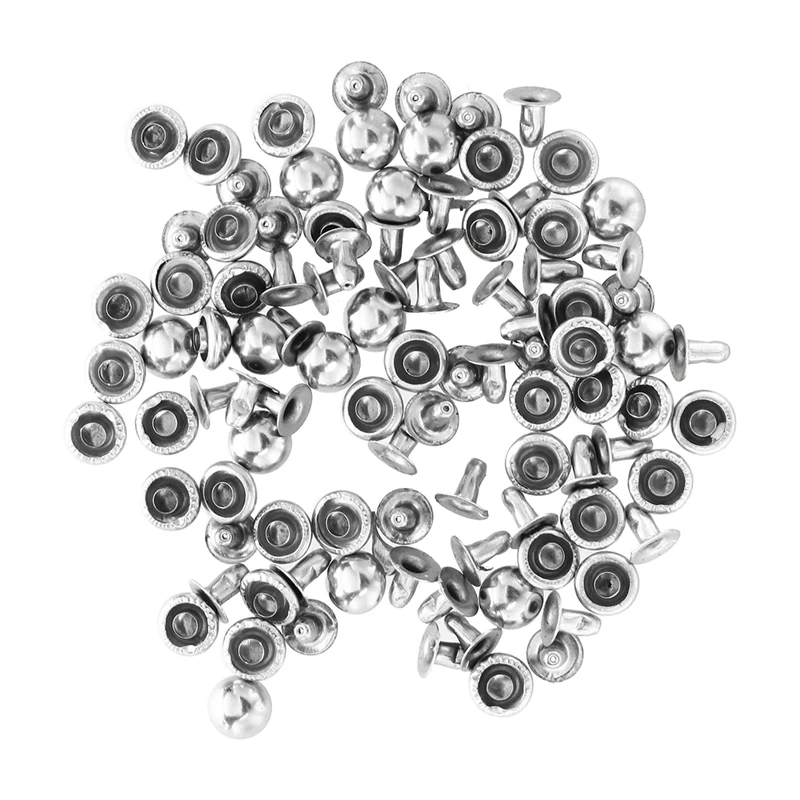 50 PCS 8 mm Spikes Studs Screw Rivets Spike for Shoes Belt Bag DIY Circle |