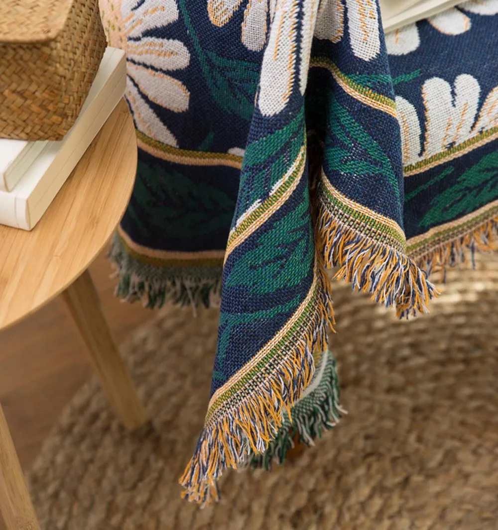 Чистый хлопок Подсолнух ковер ностальгия тонкое одеяло галстук-краситель этническое художественное одеяло покрывало для гостиной спальни Felts гобелен