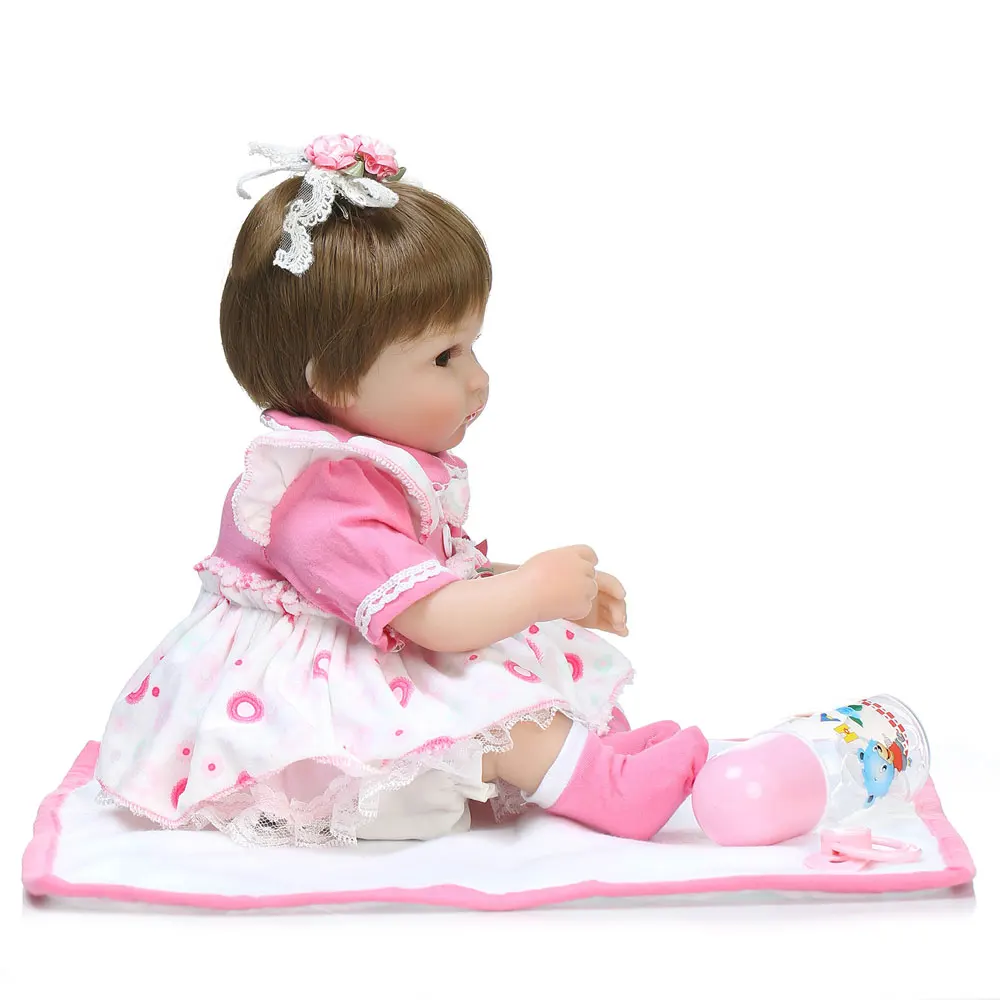 

41cm Silicone Baby Dolls Baby Bebe Realistic Boneca Lifelike Real Girl Doll kids Toys for Children Menina