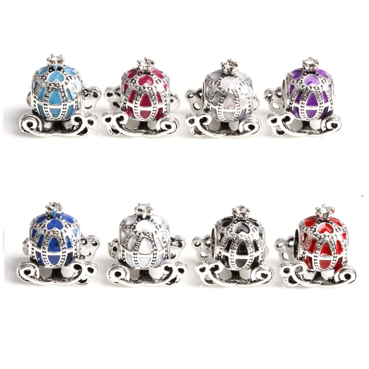 

Free shipping New European fairy tale princess pumpkin car bead fit original pandora charms Bracelet bangle DIY women jewelry