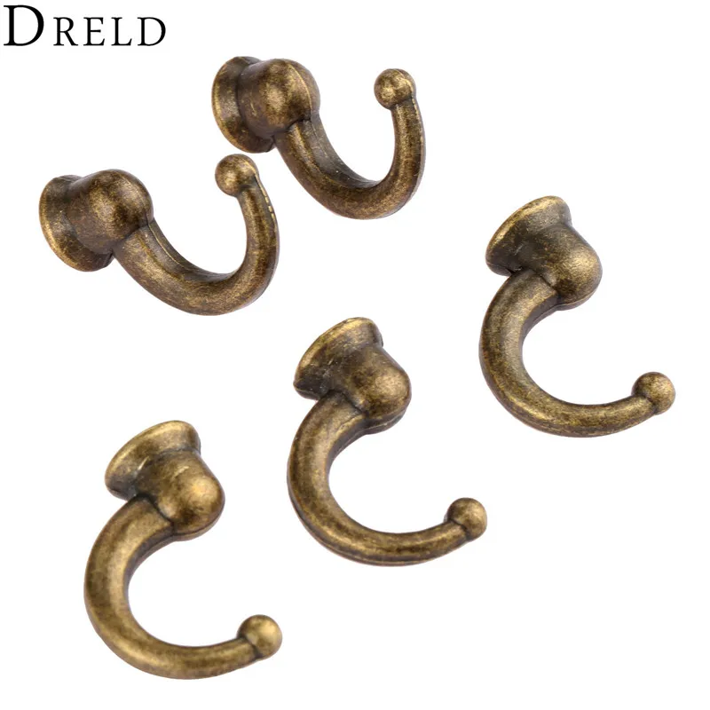 DRELD 5pcs Antique Door Hanger Hooks Small Wall Hanger For Wood DRELD 5pcs Antique Door Hanger Hooks Small Wall Hanger for Wood Jewelry Box Bathroom Hat Keychain Coat Furniture Hardware +Screw-in Hooks from Home ... - DRELD 5pcs Antique Door Hanger Hooks Small Wall Hanger For Wood