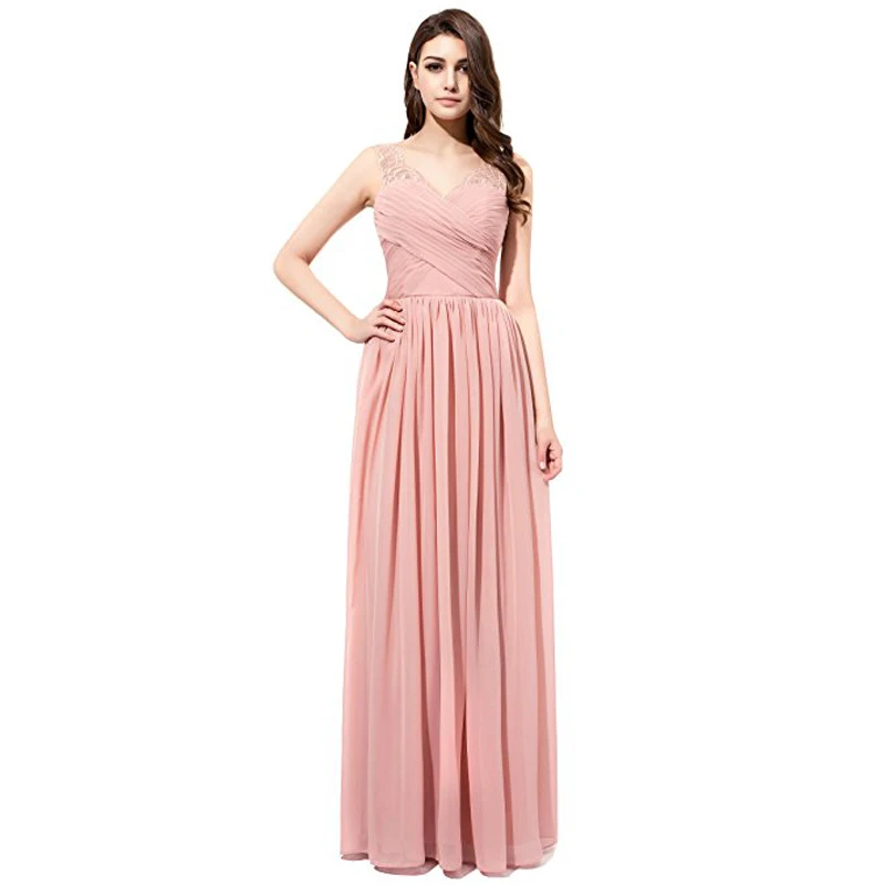 Vnaix X002 V Neck Lace Evening Prom Dressses Pleated Long A Line Chiffon Wedding Party Gowns | Свадьбы и торжества