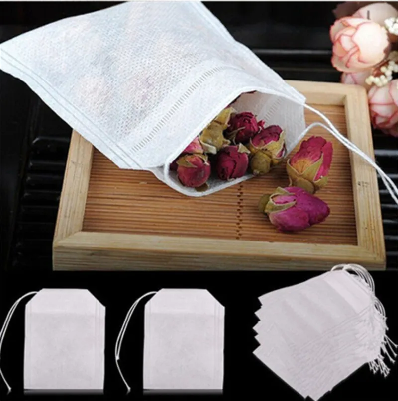 

50 Pcs/Lot Teabags 5 x 7CM Empty Scented Tea Bags With String Heal Seal Filter Paper for Herb Loose Tea