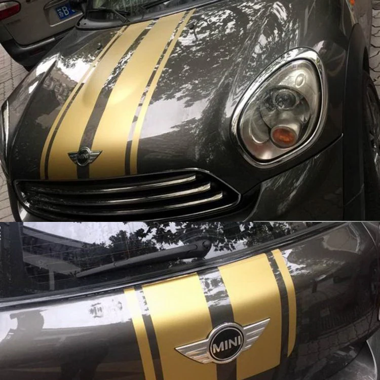 Автомобильные наклейки ралли полосы гонки золото для MINI S SD CLUBMAN ONE виниловые на