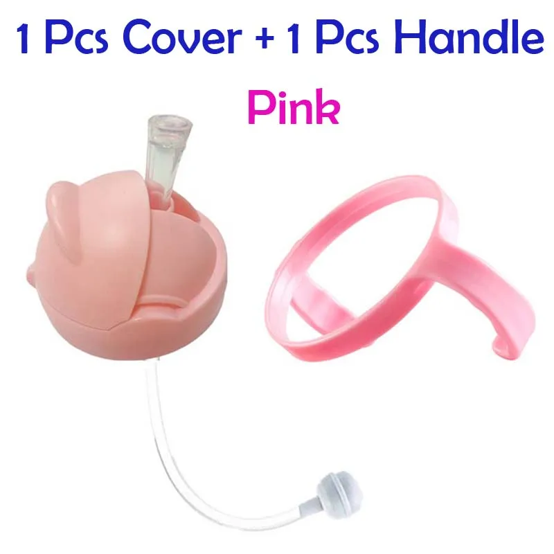 Pink cover x Handle 2 шт. Фирменная Новинка Ручка для бутылки для натурального широкого рта Tomo бутылочка для кормления для детей, кружка с ремнем аксессуары для бутылок - Цвет: Pink cover x Handle