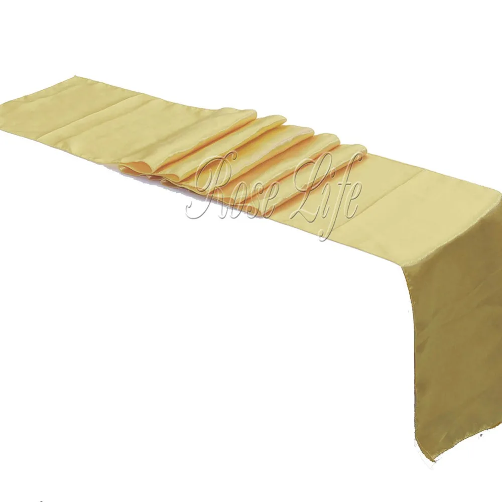 Gold Satin Table Runner 12" x 108'' Wedding Party Banquet Home Hotel