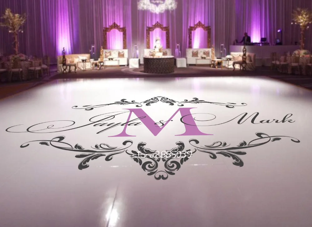 Custom Names Wedding Floor Stickers Dance Party Vinyl