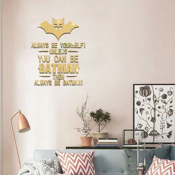 

Funlife Creative green mirror paste 3d crystal decorative stickers can remove wall stickers bat mirror wall stickers MS361407