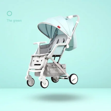 Заводская Роскошная переносная коляска-светильник для новорожденных, 180 плоская коляска, 4 колеса, детская коляска - Цвет: green