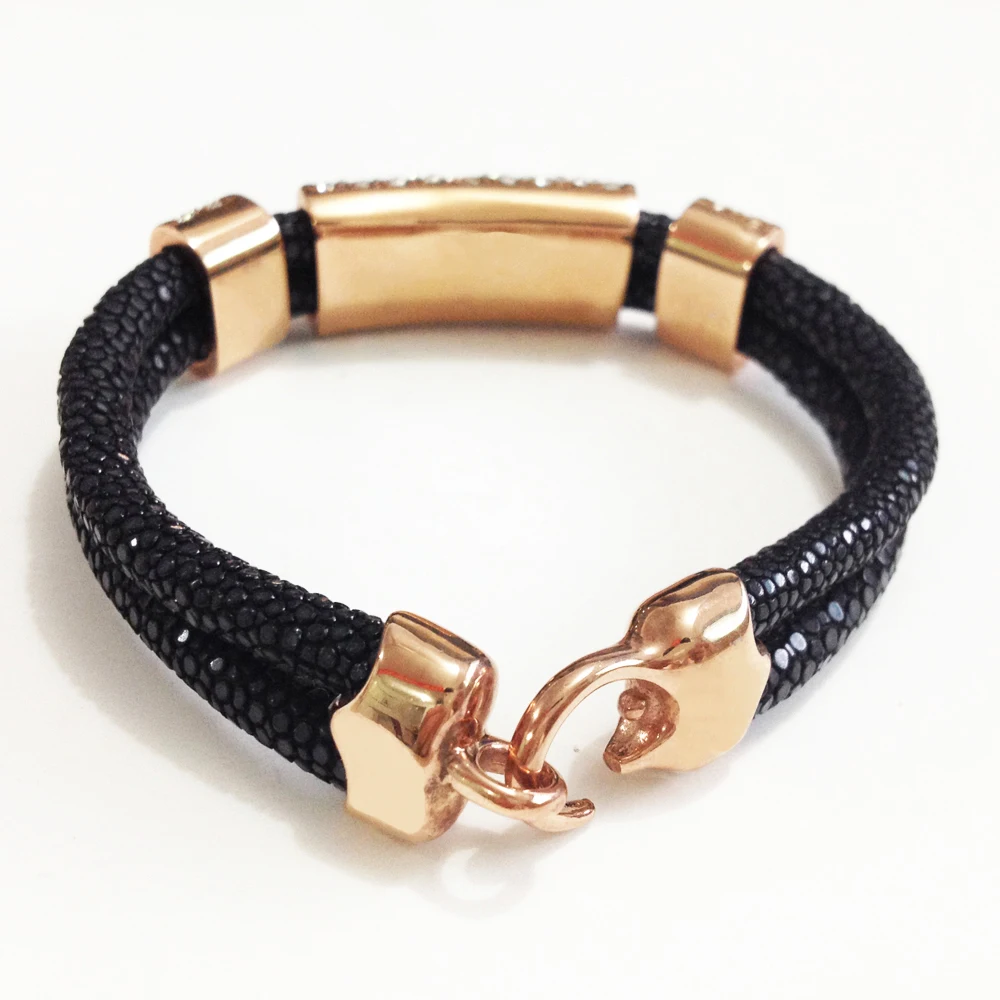 Мужской браслет из натуральной кожи Stingray с кристаллами Suqare|charm bracelet|bracelet withbracelet