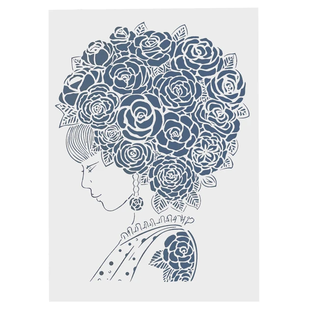 a4 a3 a2 lady flower mandala stencils for scrapbooking painting