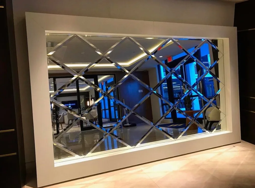 

Luxury Beveled Mirror tiles decoration,mirror background decoration