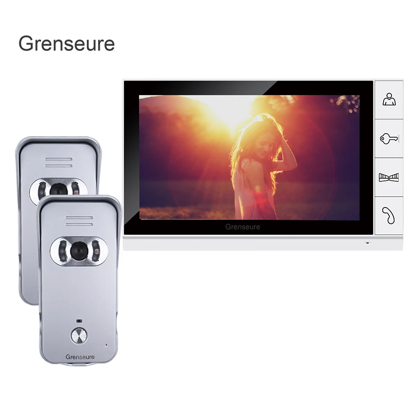 

FREE SHIPPING New 9" Color Screen Video Door Phone Intercom System With 1 Monitor + 2 Night Vision Doorbell Camera IN STOCK Sale