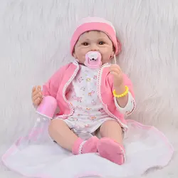 22 дюймов Reborn Baby Doll игрушечные лошадки хит продаж реалистичные мягкая ткань 55 см новорожденных детская Кукла Reborn подарок на день рождения