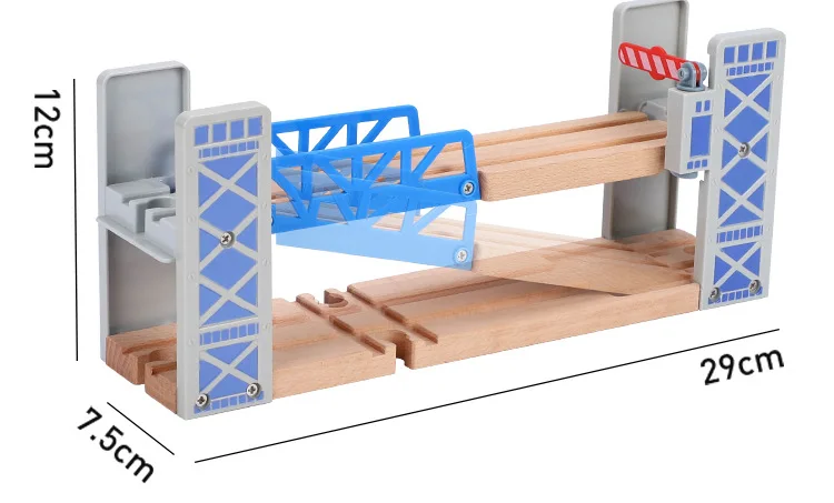 faixas de trem de madeira brinquedos ferroviários conjunto de madeira duplo deck ponte acessórios de madeira modelo viaduto brinquedos infantis presentes