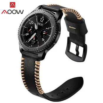 

Genuine Leather Watchband for Samsung Gear S3 Classic Frontier 22mm Sewing Design 2018 New Replacement Bracelet Strap Watch Band