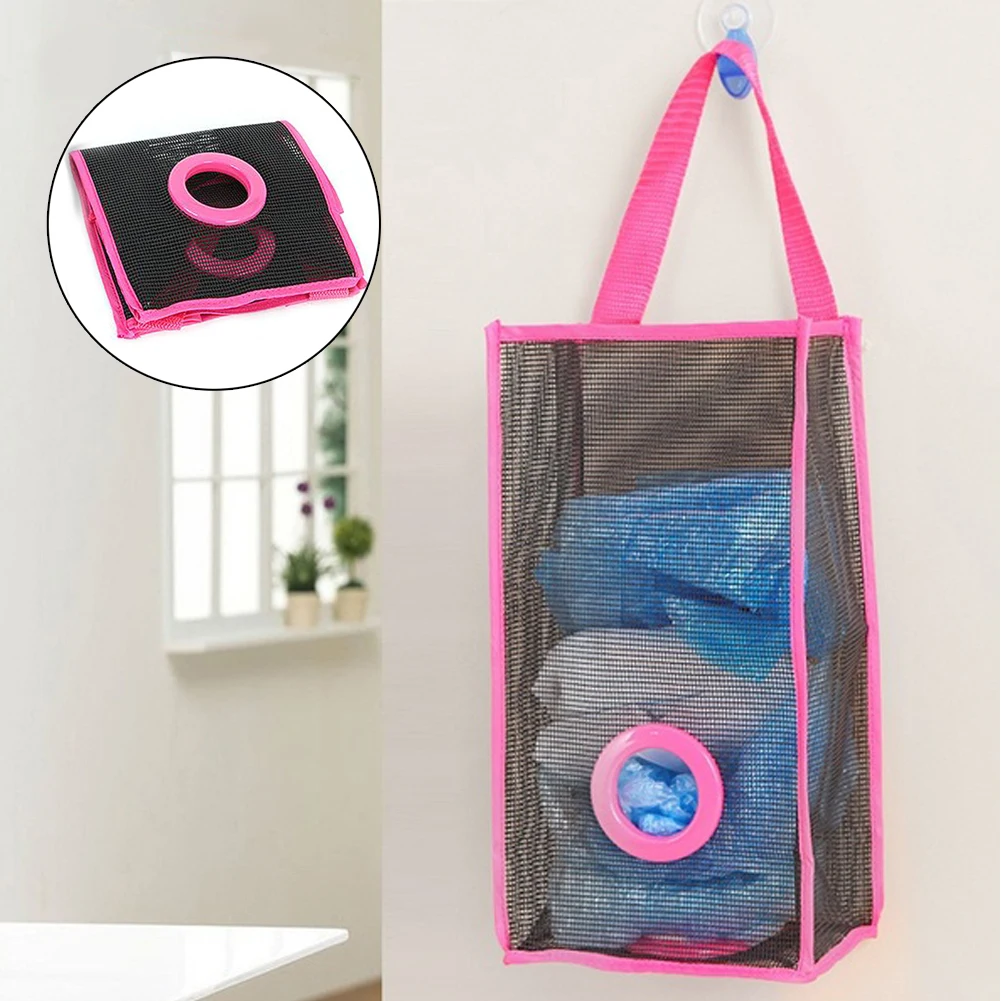 Breathable mesh garbage bags hanging storage bags, green plastic