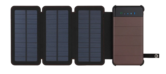 Waterproof Solar Power Bank 10000 mah Foldable Phone Charger Double USB Solar Panel External Battery Universal Phone Powerbank wireless power bank for iphone Power Bank