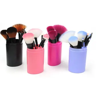 

12pcs/Set Pro Makeup Brushes Powder Foundation Shadow Eyebrow Lip Eye Brush Beauty Make Up Brush Tool with Bucket Bag
