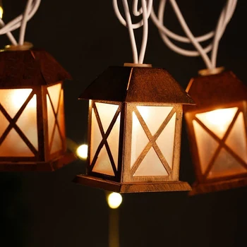 

3M 20 Led Retro Metal House String Garland Christmas Tree Fairy Light Luce Home Garden Party Outdoor Holiday Decoration