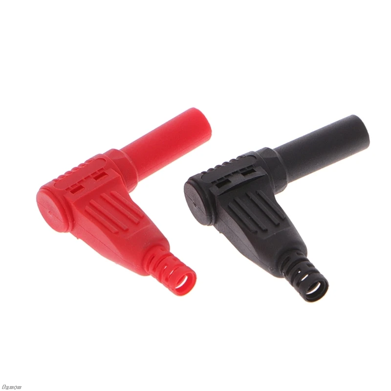 

10 Pcs Red Black 4mm Male Angle Wire Type Insulation DIY Banana Plug Connector Damom