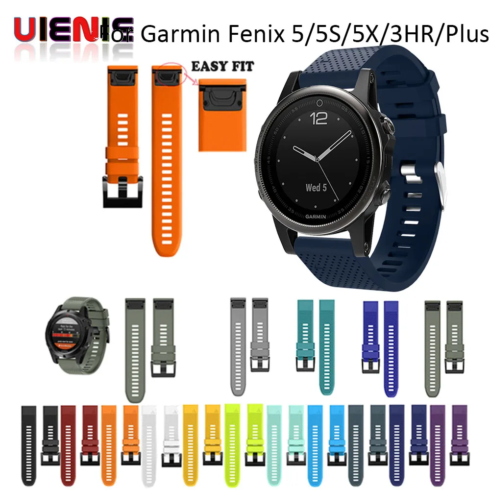 26 22 20 мм ремешок для часов Garmin Fenix 5X 5 5S 3 3HR D2 S60 GPS часы быстросъемный силиконовый