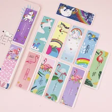 18 шт. милый рисунок единорога фламинго, кактус фруктовые напитки Закладка Книга с изображением животных маркеры бумага клип для детей подарочная Корейская Канцелярия