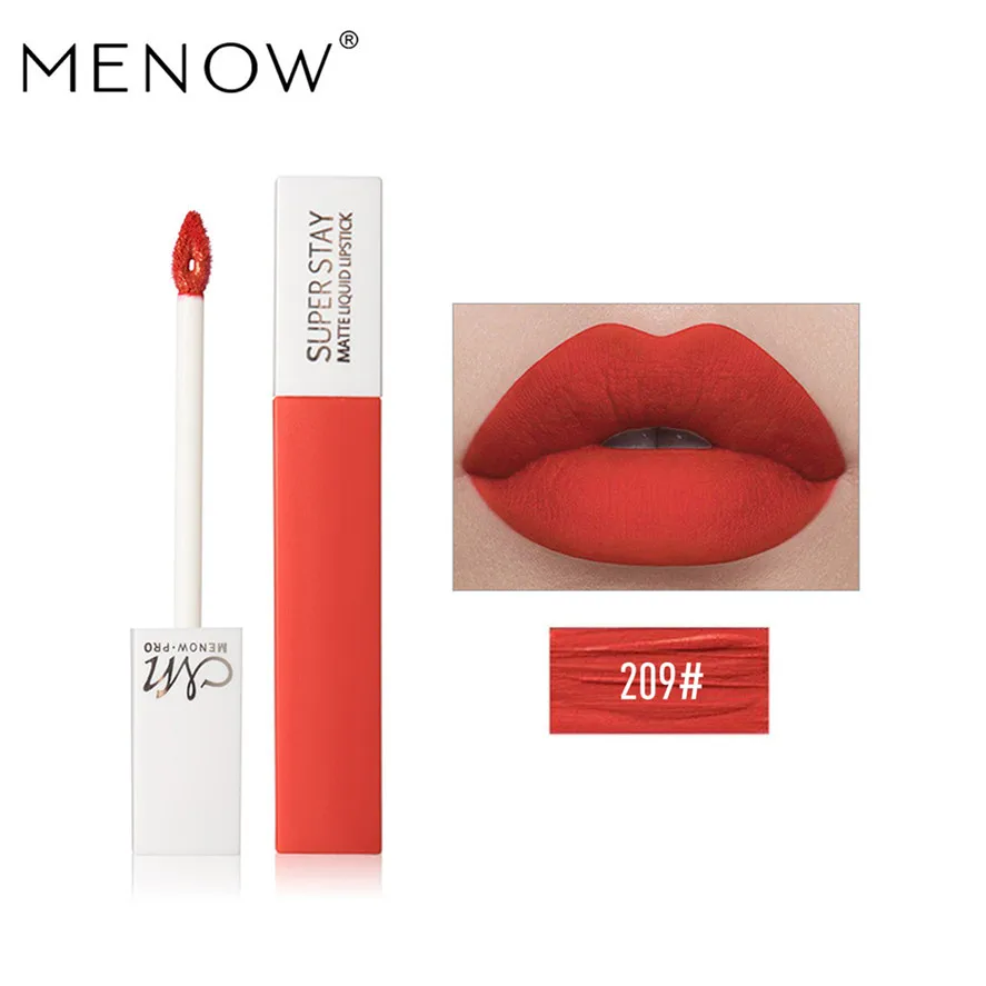 

New 1PC Matte Lipstick Liquid Waterproof MENOW 12 colors Cosmetics Makeup Lip Gloss Long Lasting Lipstick Red 0321#30