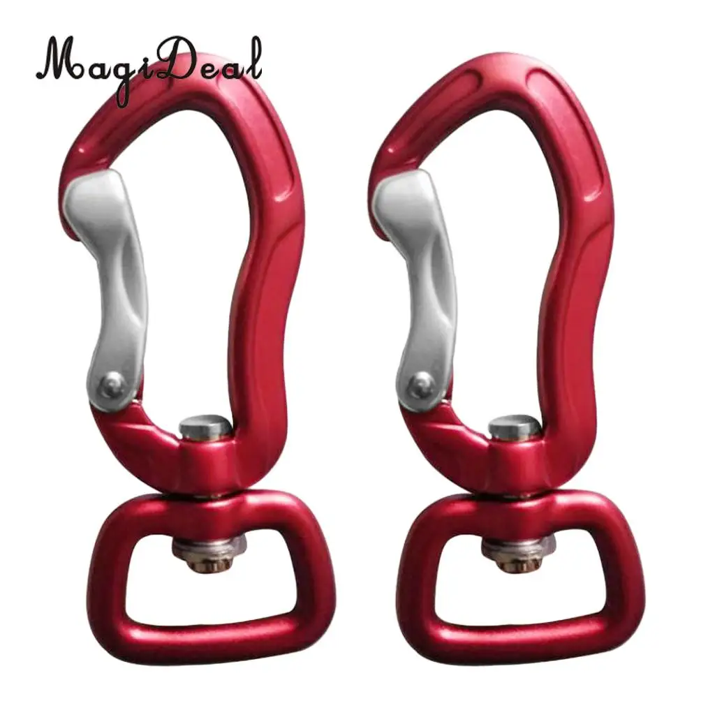 Outdoor 1 Pair Rock Tree Climbing Swivel Carabiner Hanging Connect Hook Camping 71/76mm round eye for Camping Caving Climbing