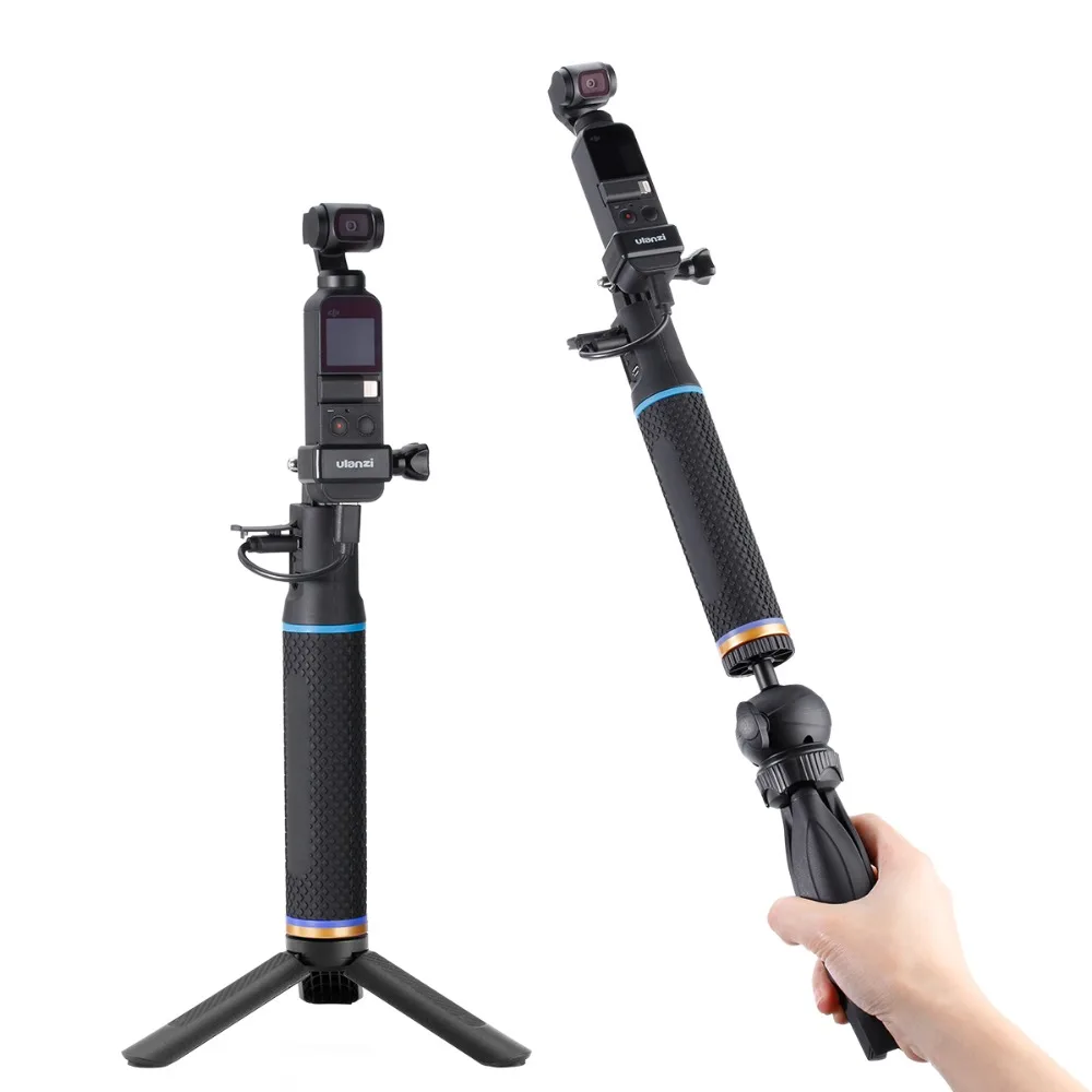 

ulanzi OP3 Osmo Pocket Bracket Expansion Adapter+Power Handle Grip Extension Rod Tripod for DJI OSMO POCKET, Vlog Accessories