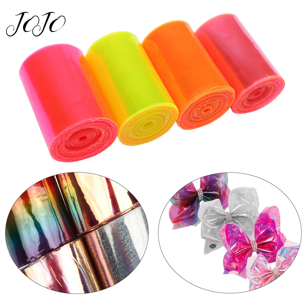 

JOJO BOWS 75mm 2y PVC Transparent Ribbon For Crafts Solid Tape For DIY Hair Bows Home Decoration Home Textile Sewing Materials